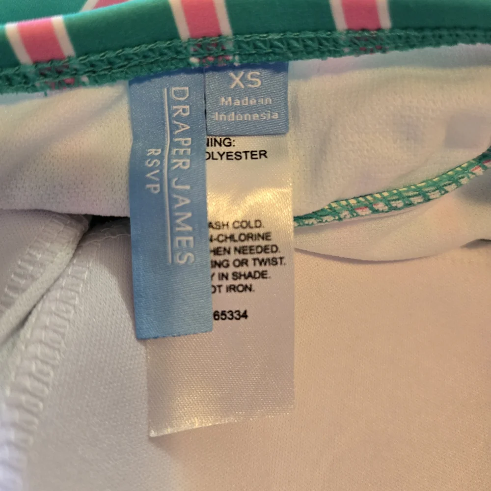 NWT Draper James Pink/Green One Piece w/ Sweetheart Knot Removable Strap - Picture 7 of 7